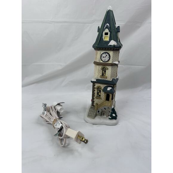 St. Nicholas Square Village Collection Clock Tower Illuminated in Box Christmas - Picture 3 of 4